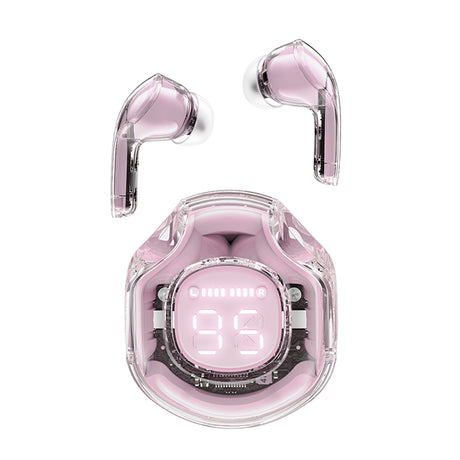 Casti Acefast (T8), USB-C, IPX4, Bluetooth 5.3, AI Call Noise Reduction, Digital Display, 480mAh, Lotus Pink