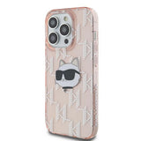 Husa de protectie Karl Lagerfeld IML Luxury (KLHCP14XHKLPCHP) compatibil cu iPhone 14 Pro Max, Roz Choupette Head&Monogram