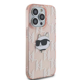 Husa de protectie Karl Lagerfeld IML Luxury (KLHCP14XHKLPCHP) compatibil cu iPhone 14 Pro Max, Roz Choupette Head&Monogram