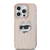 Husa de protectie Karl Lagerfeld IML Luxury (KLHCP14XHKLPCHP) compatibil cu iPhone 14 Pro Max, Roz Choupette Head&Monogram