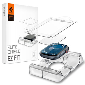 Folie de protectie smartwatch Spigen (set de 2) Elite Shield EZ Fit (AFL08580) compatibil cu Apple Watch 10 42mm / Watch 11 42mm, Transparent