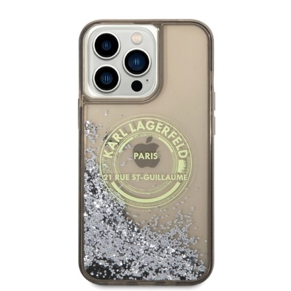 Husa de protectie Karl Lagerfeld Hardcase Liquid Glitter (KLHCP14XLCRSGRK) compatibil cu iPhone 14 Pro Max, RSG