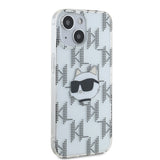 Husa de protectie Karl Lagerfeld IML Luxury (KLHCP15SHKLPCHT) compatibil cu iPhone 15, Transparent Choupette Head&Monogram