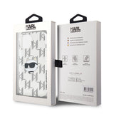 Husa de protectie Karl Lagerfeld IML Luxury (KLHCP15SHKLPCHT) compatibil cu iPhone 15, Transparent Choupette Head&Monogram