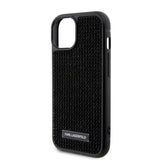 Husa de protectie Karl Lagerfeld Hardcase Rhinestone (KLHCP15SHDSPLK) compatibil cu iPhone 15, Logo Metal Plate