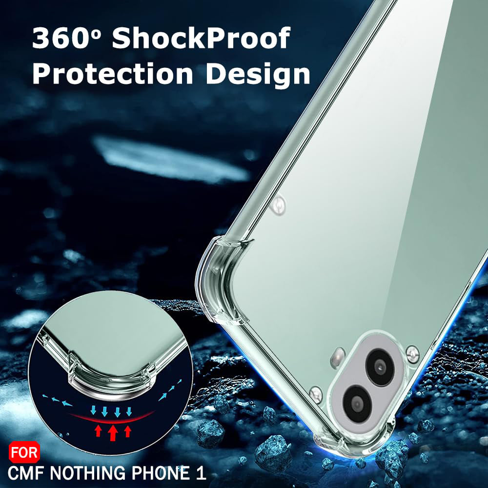 Husa de protectie Techsuit Shockproof Clear Silicone compatibil cu Nothing CMF Phone 1, Transparent
