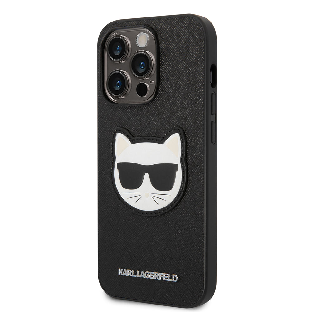 Husa de protectie Karl Lagerfeld Saffiano compatibil cu iPhone 14 Pro Max, Negru