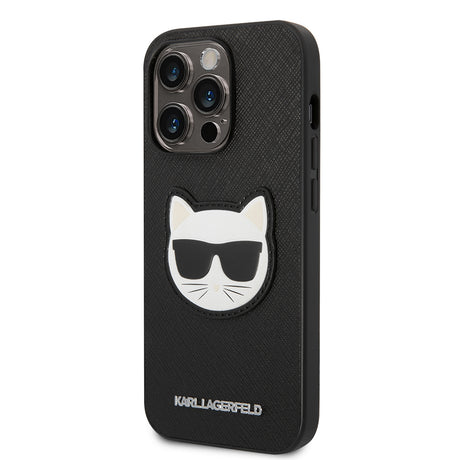 Husa de protectie Karl Lagerfeld Saffiano compatibil cu iPhone 14 Pro Max, Negru