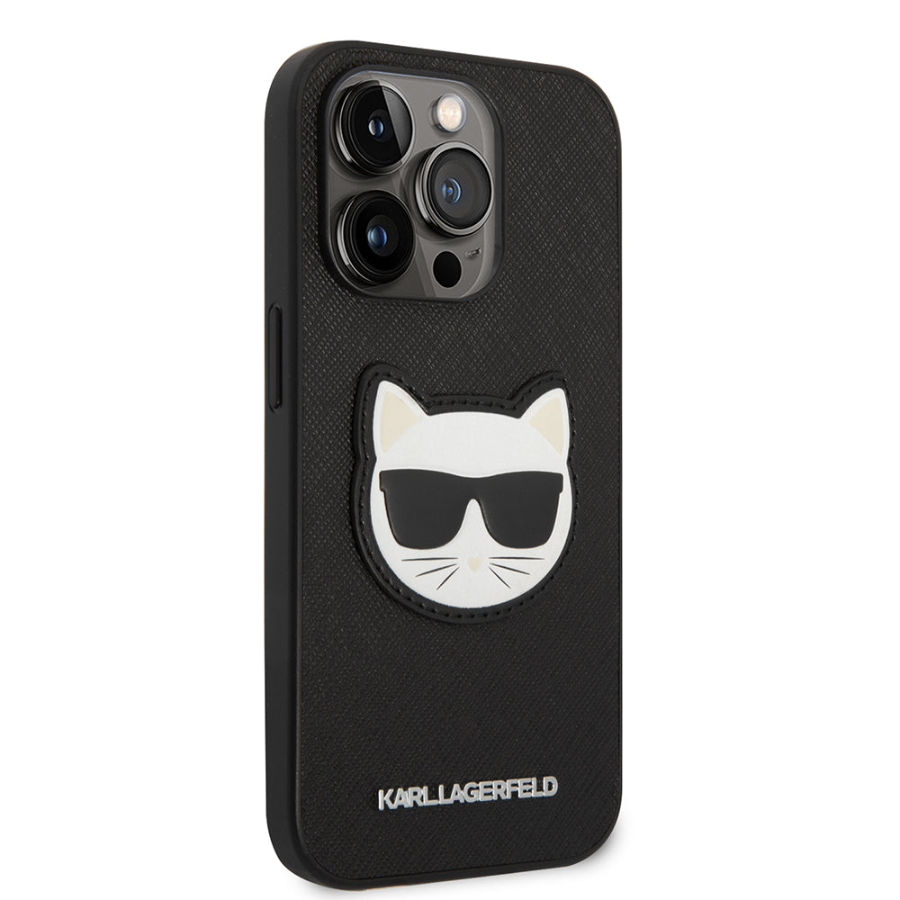 Husa de protectie Karl Lagerfeld Saffiano compatibil cu iPhone 14 Pro Max, Negru