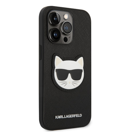 Husa de protectie Karl Lagerfeld Saffiano compatibil cu iPhone 14 Pro Max, Negru