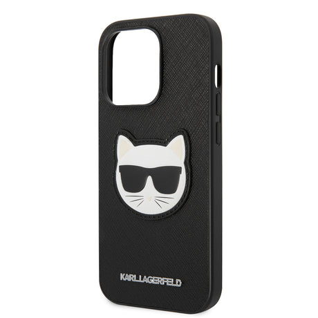 Husa de protectie Karl Lagerfeld Saffiano compatibil cu iPhone 14 Pro Max, Negru