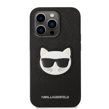 Husa de protectie Karl Lagerfeld Saffiano compatibil cu iPhone 14 Pro Max, Negru