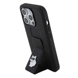 Husa de protectie Karl Lagerfeld Saffiano Gripstand (KLHCP15LGSACHPK) compatibil cu iPhone 15 Pro, Choupette Pins