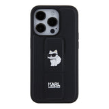 Husa de protectie Karl Lagerfeld Saffiano Gripstand (KLHCP15LGSACHPK) compatibil cu iPhone 15 Pro, Choupette Pins