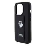 Husa de protectie Karl Lagerfeld Saffiano Gripstand (KLHCP15LGSACHPK) compatibil cu iPhone 15 Pro, Choupette Pins