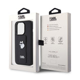 Husa de protectie Karl Lagerfeld Saffiano Gripstand (KLHCP15LGSACHPK) compatibil cu iPhone 15 Pro, Choupette Pins