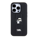 Husa de protectie Karl Lagerfeld Saffiano Gripstand (KLHCP15LGSAKCPK) compatibil cu iPhone 15 Pro, Karl&Choupette Pins