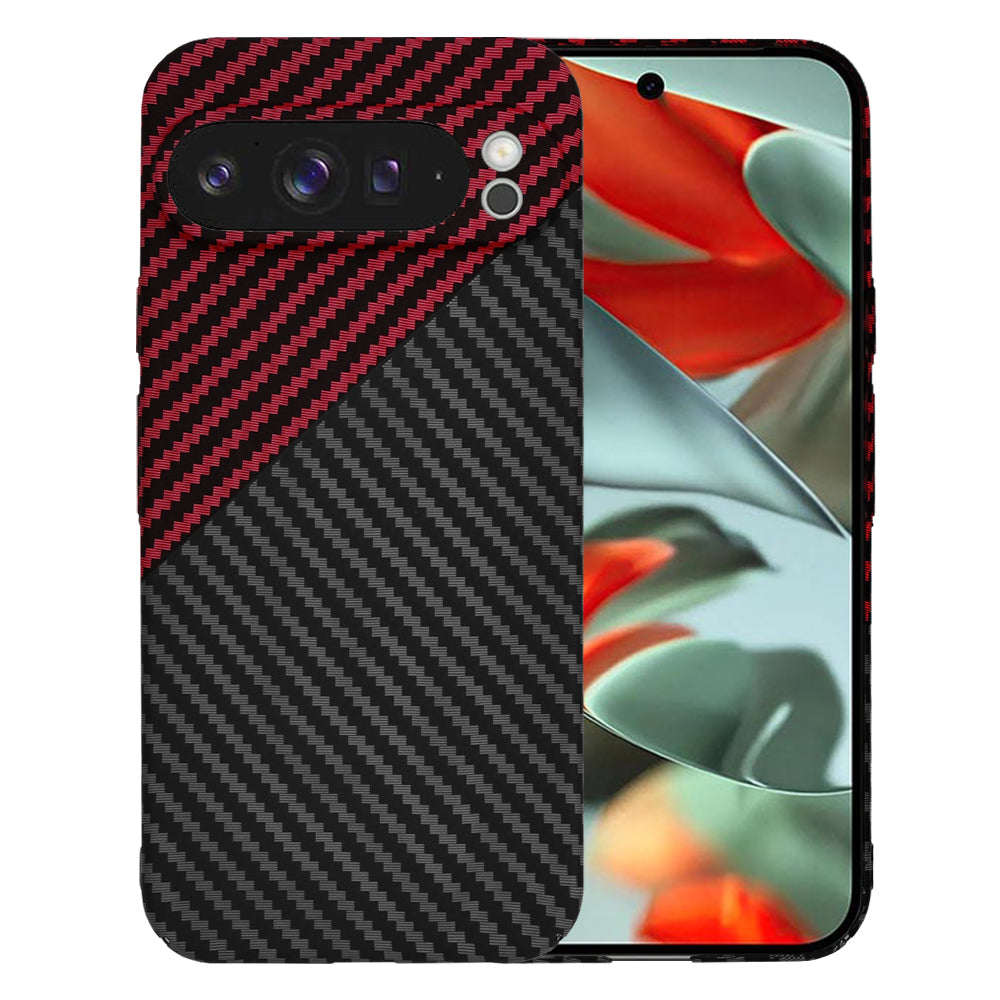 Husa de protectie Techsuit Carbonite FiberShell compatibil cu Google Pixel 9 Pro XL, Rosu Vortex