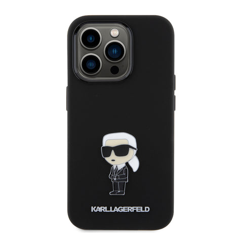 Husa de protectie Karl Lagerfeld Silicone (KLHCP15LSMHKNPK) compatibil cu iPhone 15 Pro, Ikonik