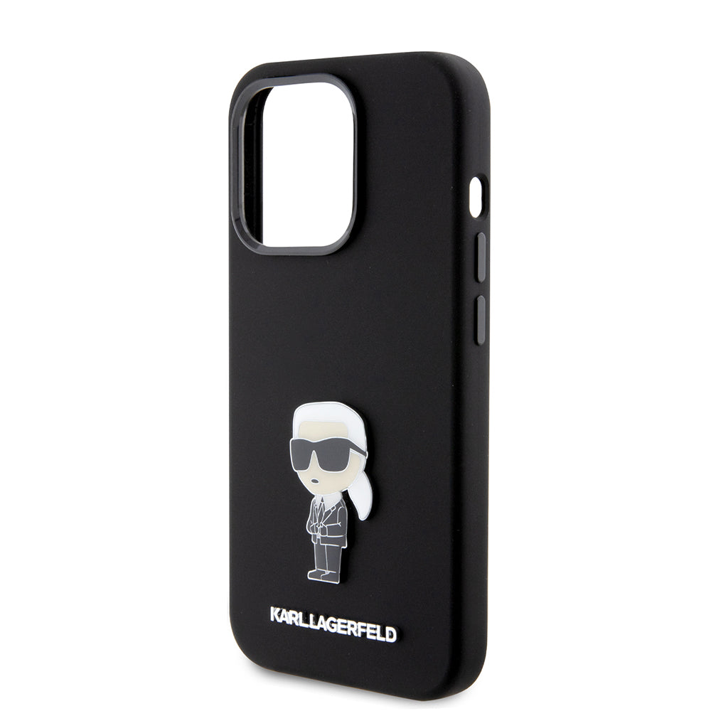 Husa de protectie Karl Lagerfeld Silicone (KLHCP15LSMHKNPK) compatibil cu iPhone 15 Pro, Ikonik