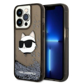 Husa de protectie Karl Lagerfeld Hardcase Glitter (KLHCP14XLNCHCK) compatibil cu iPhone 14 Pro Max, Choupette Head