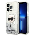 Husa de protectie Karl Lagerfeld Hardcase Glitter (KLHCP14XLNKHCH) compatibil cu iPhone 14 Pro Max, Argintiu Karl Head