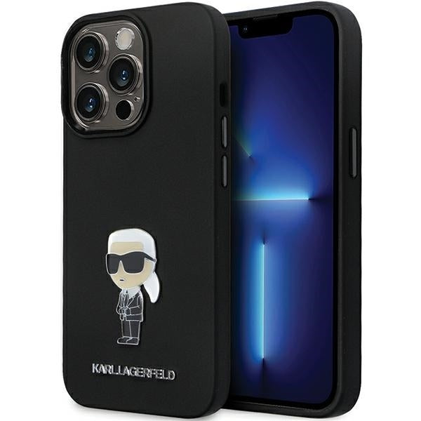 Husa de protectie Karl Lagerfeld Silicone (KLHCP14XSMHKNPK) compatibil cu iPhone 14 Pro Max, Ikonik Metal Pin