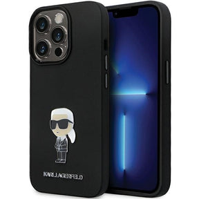 Husa de protectie Karl Lagerfeld Silicone (KLHCP14XSMHKNPK) compatibil cu iPhone 14 Pro Max, Ikonik Metal Pin