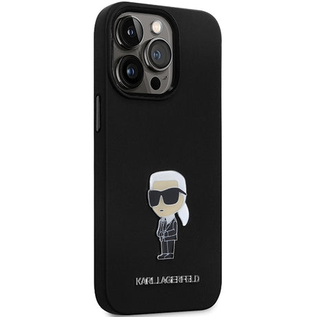 Husa de protectie Karl Lagerfeld Silicone (KLHCP14XSMHKNPK) compatibil cu iPhone 14 Pro Max, Ikonik Metal Pin