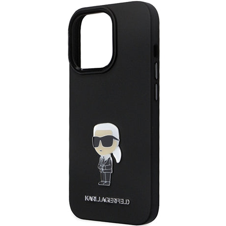 Husa de protectie Karl Lagerfeld Silicone (KLHCP14XSMHKNPK) compatibil cu iPhone 14 Pro Max, Ikonik Metal Pin