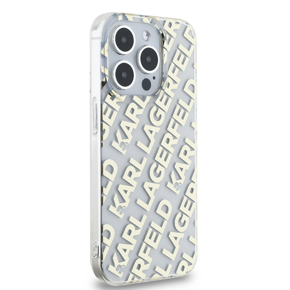 Husa de protectie Karl Lagerfeld IML Luxury (KLHCP15LHKFOEMD) compatibil cu iPhone 15 Pro, Auriu Fullover Logo