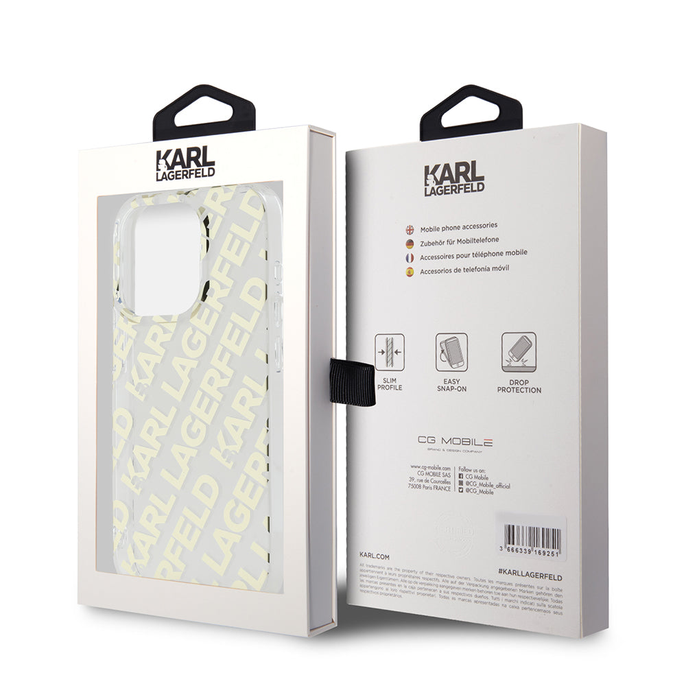 Husa de protectie Karl Lagerfeld IML Luxury (KLHCP15LHKFOEMD) compatibil cu iPhone 15 Pro, Auriu Fullover Logo