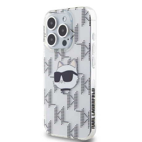 Husa de protectie Karl Lagerfeld IML Luxury (KLHCP15LHKLPCHT) compatibil cu iPhone 15 Pro, Transparent Choupette Head&Monogram