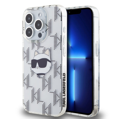 Husa de protectie Karl Lagerfeld IML Luxury (KLHCP15LHKLPCHT) compatibil cu iPhone 15 Pro, Transparent Choupette Head&Monogram
