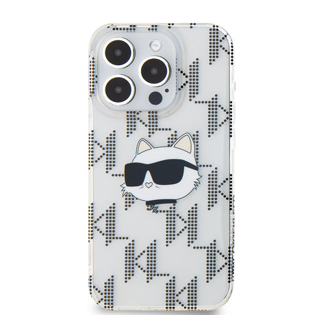 Husa de protectie Karl Lagerfeld IML Luxury (KLHCP15LHKLPCHT) compatibil cu iPhone 15 Pro, Transparent Choupette Head&Monogram