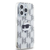 Husa de protectie Karl Lagerfeld IML Luxury (KLHCP15LHKLPCHT) compatibil cu iPhone 15 Pro, Transparent Choupette Head&Monogram