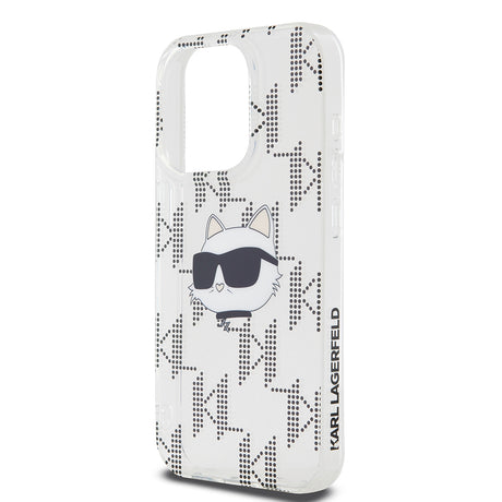 Husa de protectie Karl Lagerfeld IML Luxury (KLHCP15LHKLPCHT) compatibil cu iPhone 15 Pro, Transparent Choupette Head&Monogram