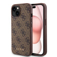 Husa de protectie Guess Hardcase 4G Metal Gold Logo (GUHCP15MG4GFBR) compatibil cu iPhone 15 Plus, Maro