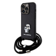 Husa de protectie Karl Lagerfeld Saffiano Crossbody (KLHCP15LSAKCPSK) compatibil cu iPhone 15 Pro, Metal Pin Karl&Choupette