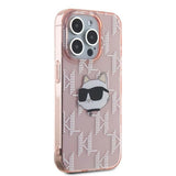 Husa de protectie Karl Lagerfeld IML Luxury (KLHCP15LHKLPCHP) compatibil cu iPhone 15 Pro, Roz Choupette Head&Monogram