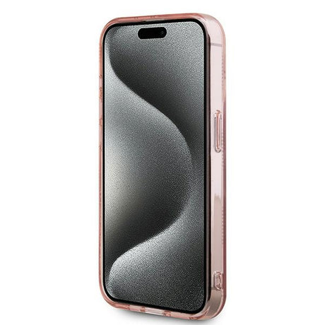 Husa de protectie Karl Lagerfeld IML Luxury (KLHCP15LHKLPCHP) compatibil cu iPhone 15 Pro, Roz Choupette Head&Monogram