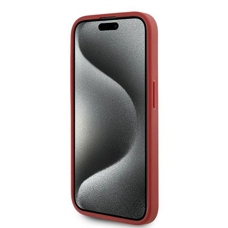 Husa de protectie Karl Lagerfeld Diagonal Quilted Script (KLHCP15LPQDSMGR) compatibil cu iPhone 15 Pro, Rosu