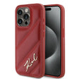 Husa de protectie Karl Lagerfeld Diagonal Quilted Script (KLHCP15LPQDSMGR) compatibil cu iPhone 15 Pro, Rosu