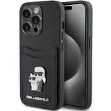 Husa de protectie Karl Lagerfeld Saffiano Cardslot (KLHCP15LSAPKCNPK) compatibil cu iPhone 15 Pro, Karl&Choupette