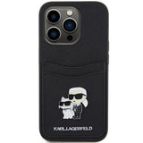 Husa de protectie Karl Lagerfeld Saffiano Cardslot (KLHCP15LSAPKCNPK) compatibil cu iPhone 15 Pro, Karl&Choupette