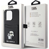 Husa de protectie Karl Lagerfeld Saffiano Cardslot (KLHCP15LSAPKCNPK) compatibil cu iPhone 15 Pro, Karl&Choupette