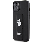 Husa de protectie Karl Lagerfeld Saffiano Gripstand (KLHCP15SGSACHPK) compatibil cu iPhone 15, Choupette