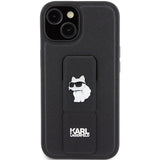 Husa de protectie Karl Lagerfeld Saffiano Gripstand (KLHCP15SGSACHPK) compatibil cu iPhone 15, Choupette