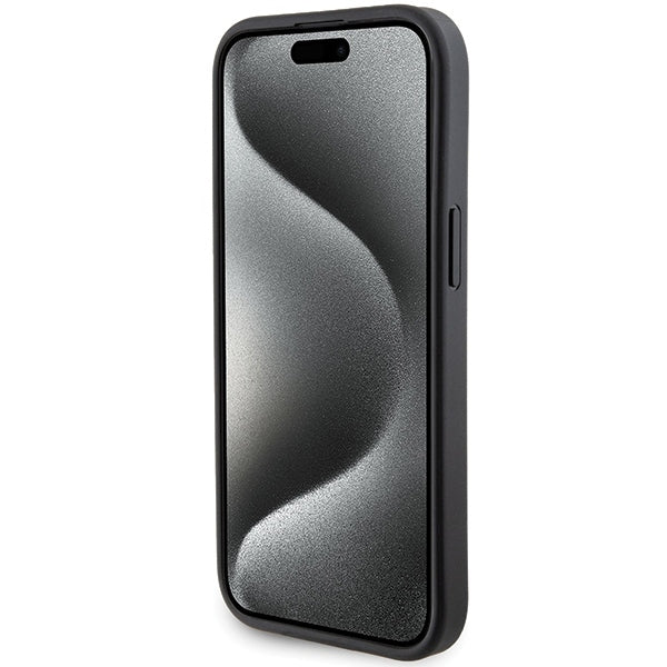 Husa de protectie Karl Lagerfeld Saffiano Gripstand (KLHCP15SGSAKCPK) compatibil cu iPhone 15, Karl&Choupette