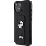 Husa de protectie Karl Lagerfeld Saffiano Gripstand (KLHCP15SGSAKCPK) compatibil cu iPhone 15, Karl&Choupette